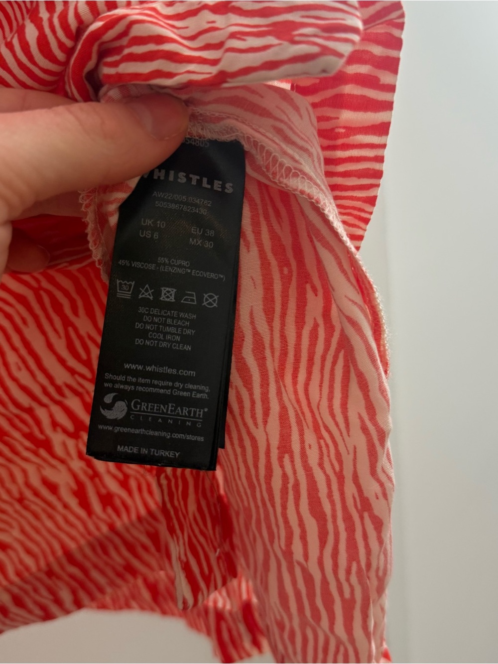 Whistles Red Rosalie Woodland Animal Button Down Shirt Dress Sz 6 Summer Travel - Picture 10 of 14